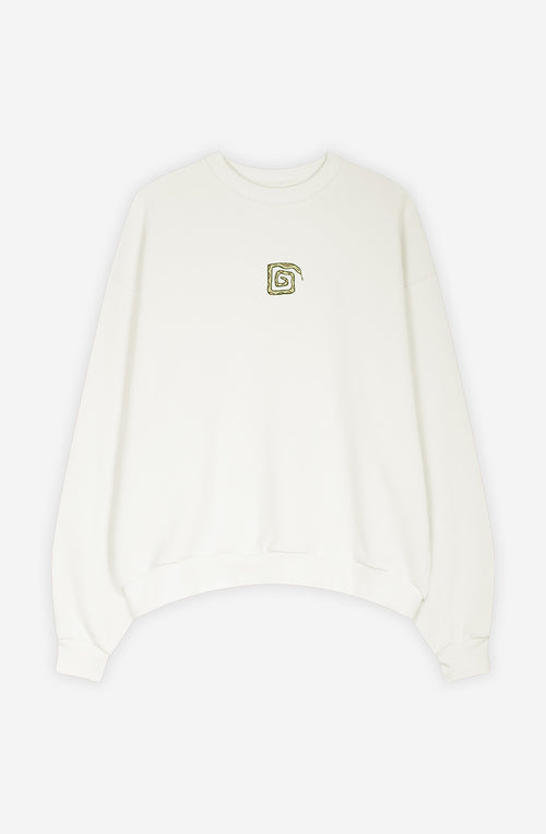 Elfenbeinfarbenes Sweatshirt „Frontier“ aus Bio-Baumwolle