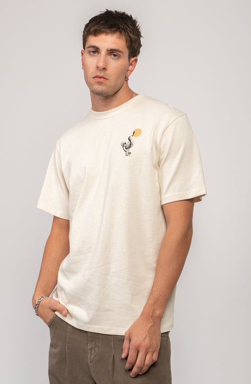 T-shirt en coton bio ivoire Cowgirl Snake