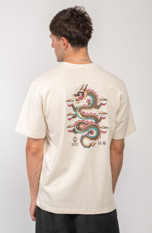 Elfenbeinfarbenes T-Shirt aus Bio-Baumwolle von Tianlong