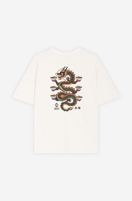 Elfenbeinfarbenes T-Shirt aus Bio-Baumwolle von Tianlong