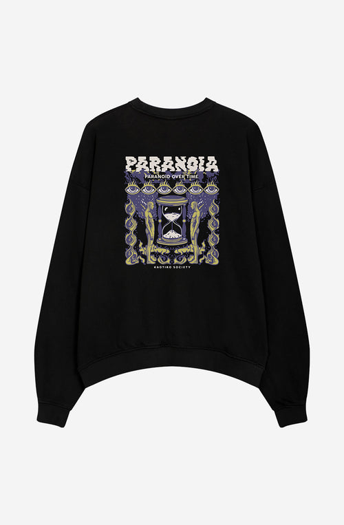 Schwarzes Sweatshirt „Washed Paranoia“
