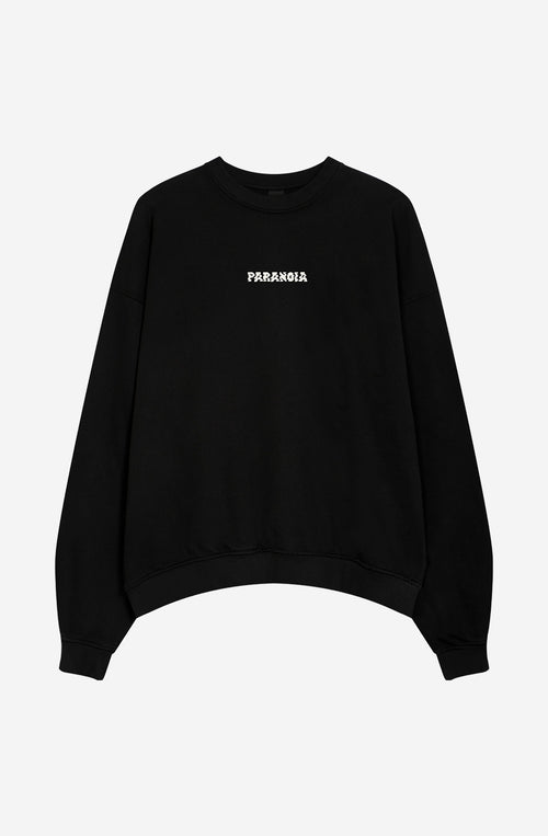 Schwarzes Sweatshirt „Washed Paranoia“
