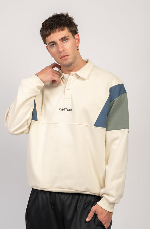 Sweat-shirt Polo Harry Bone/Prusia/Old Green 
