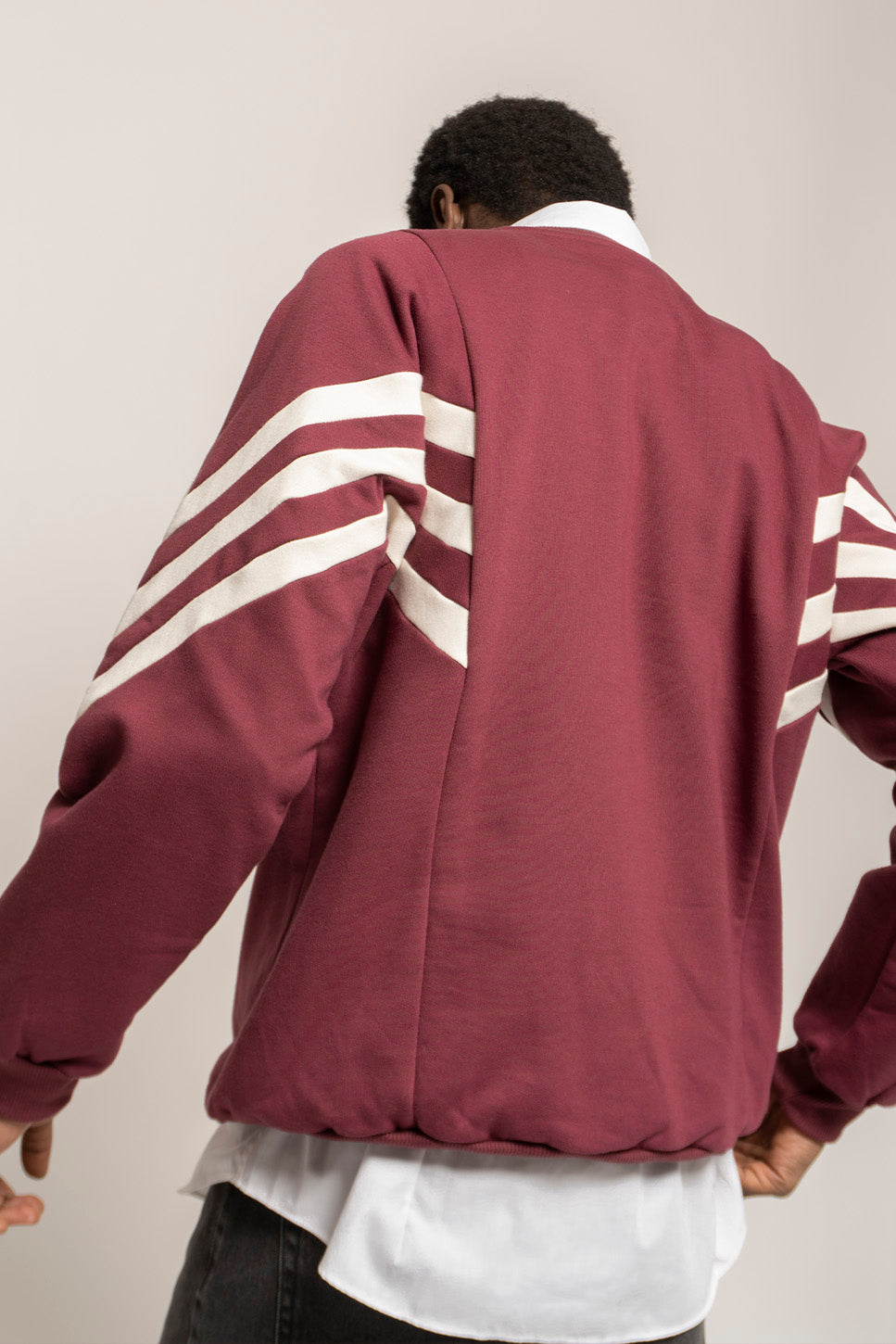 Chad Sweatshirt in Dunkelburgunderrot/Elfenbein