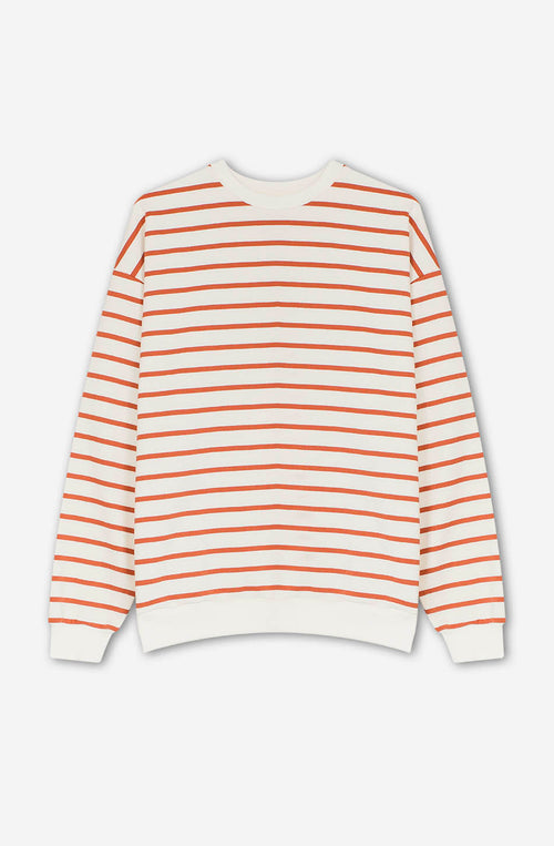 Gestreiftes Sweatshirt in Braun/Elfenbein