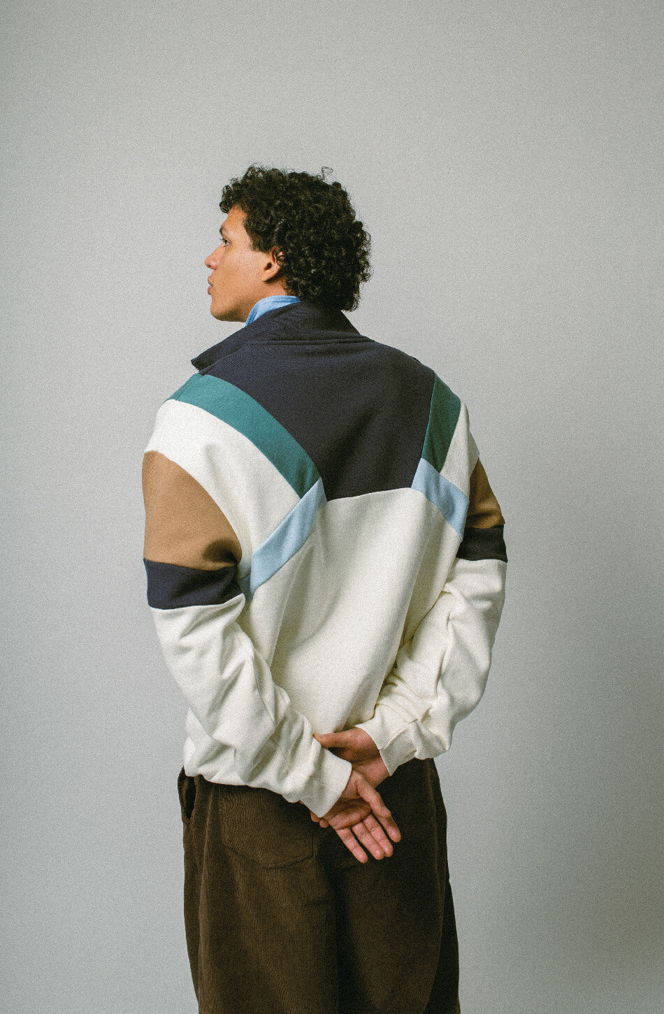 Sweat Aleck ivoire/bleu marine 