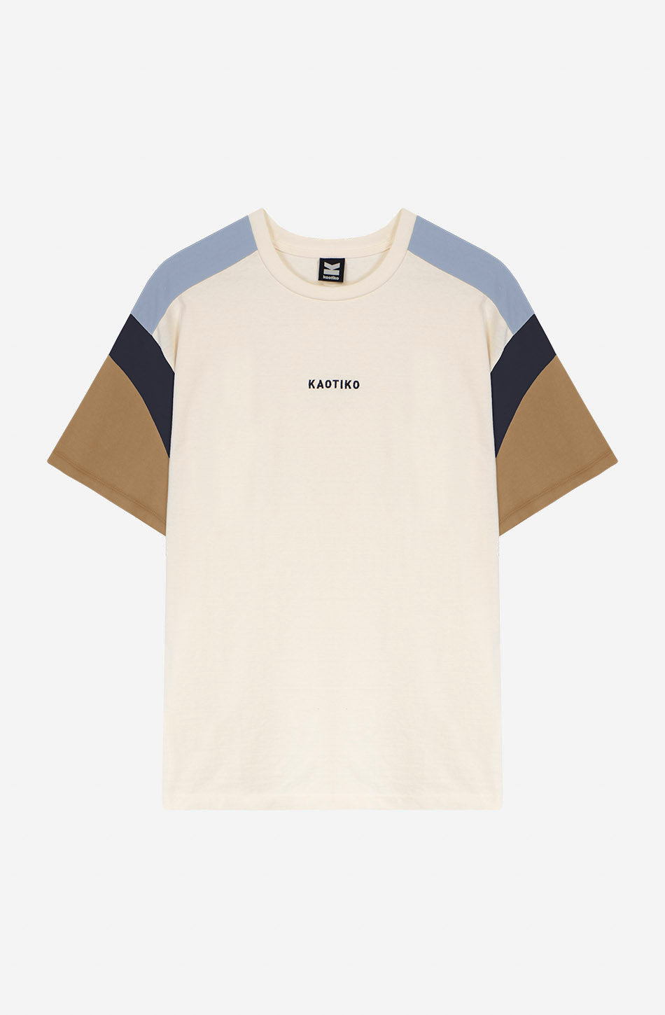 Ottawa T-Shirt in Elfenbein/Kamel/Himmelblau/Marineblau