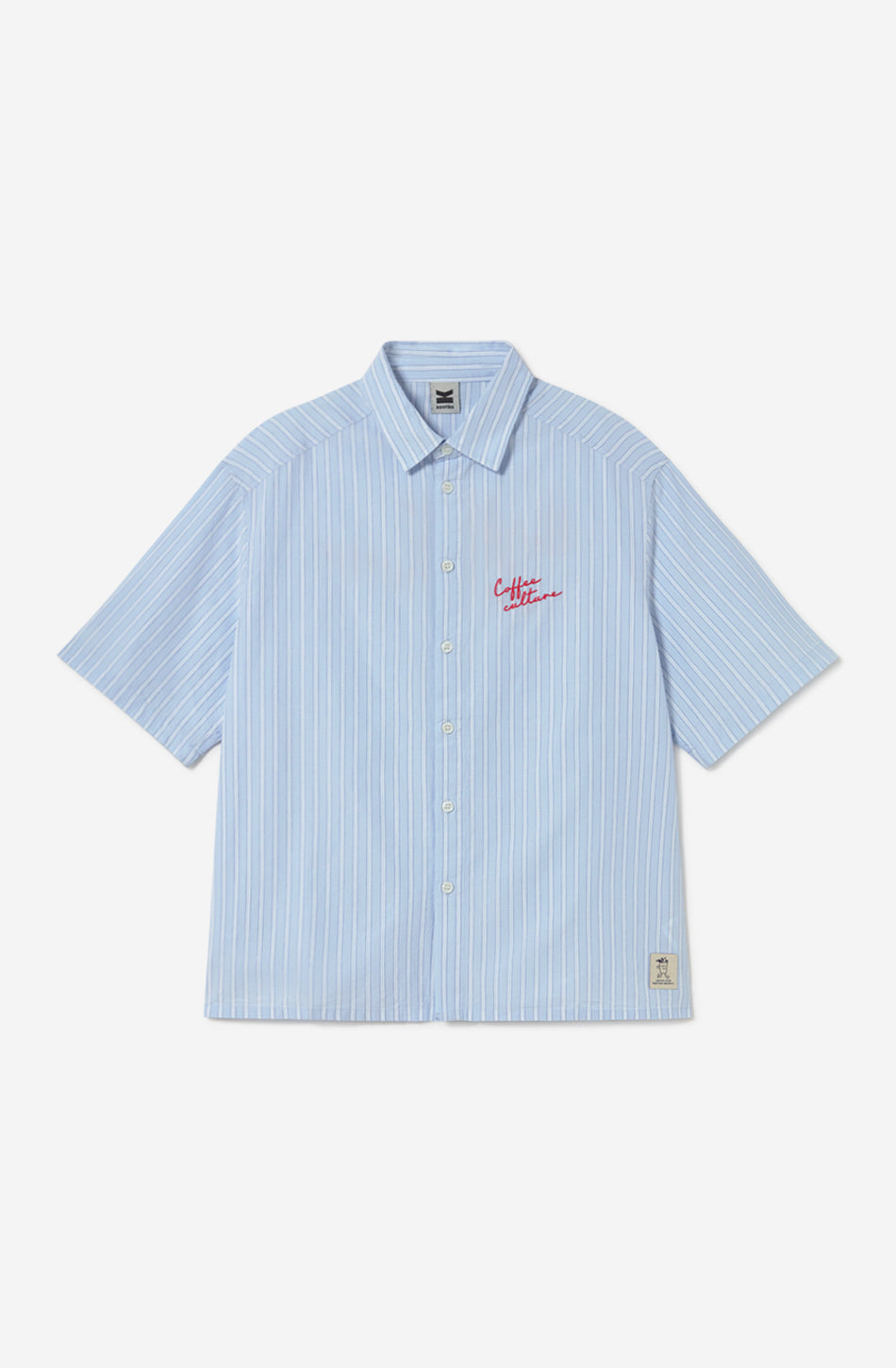 Kaffeekultur Blau/Weiß gestreiftes Hemd