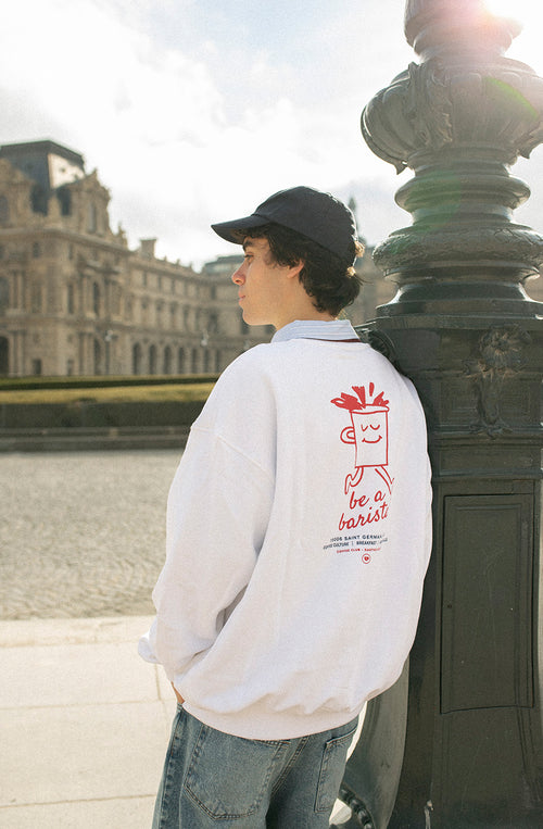 Barista Bio-Baumwoll-Sweatshirt, weiß