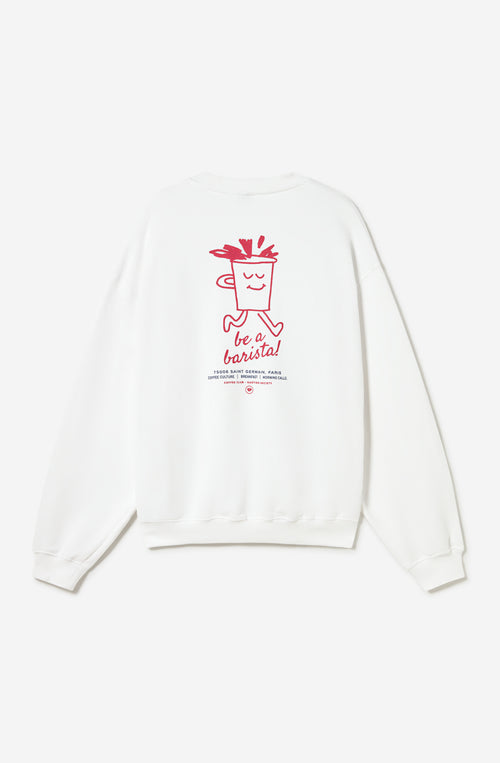 Sweat-shirt Barista Organic Cotton White 