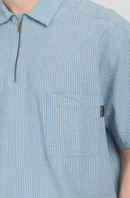 Camisa Baracoa Half Zip Blue