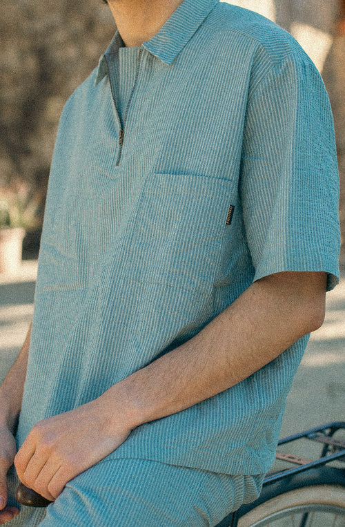 Chemise Baracoa Half Zip Blue