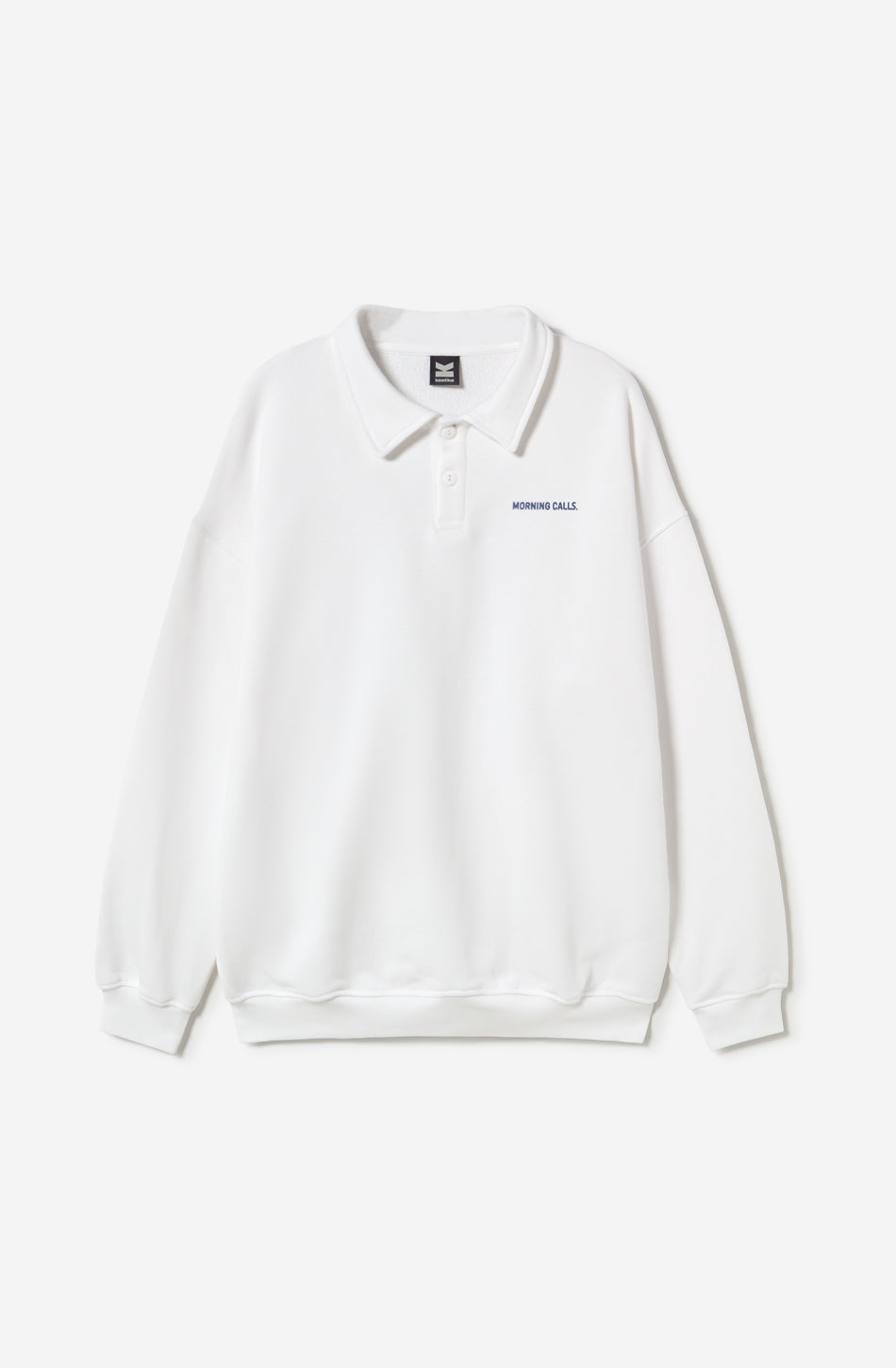 Morning Calls Organic Cotton White Polo Sweatshirt