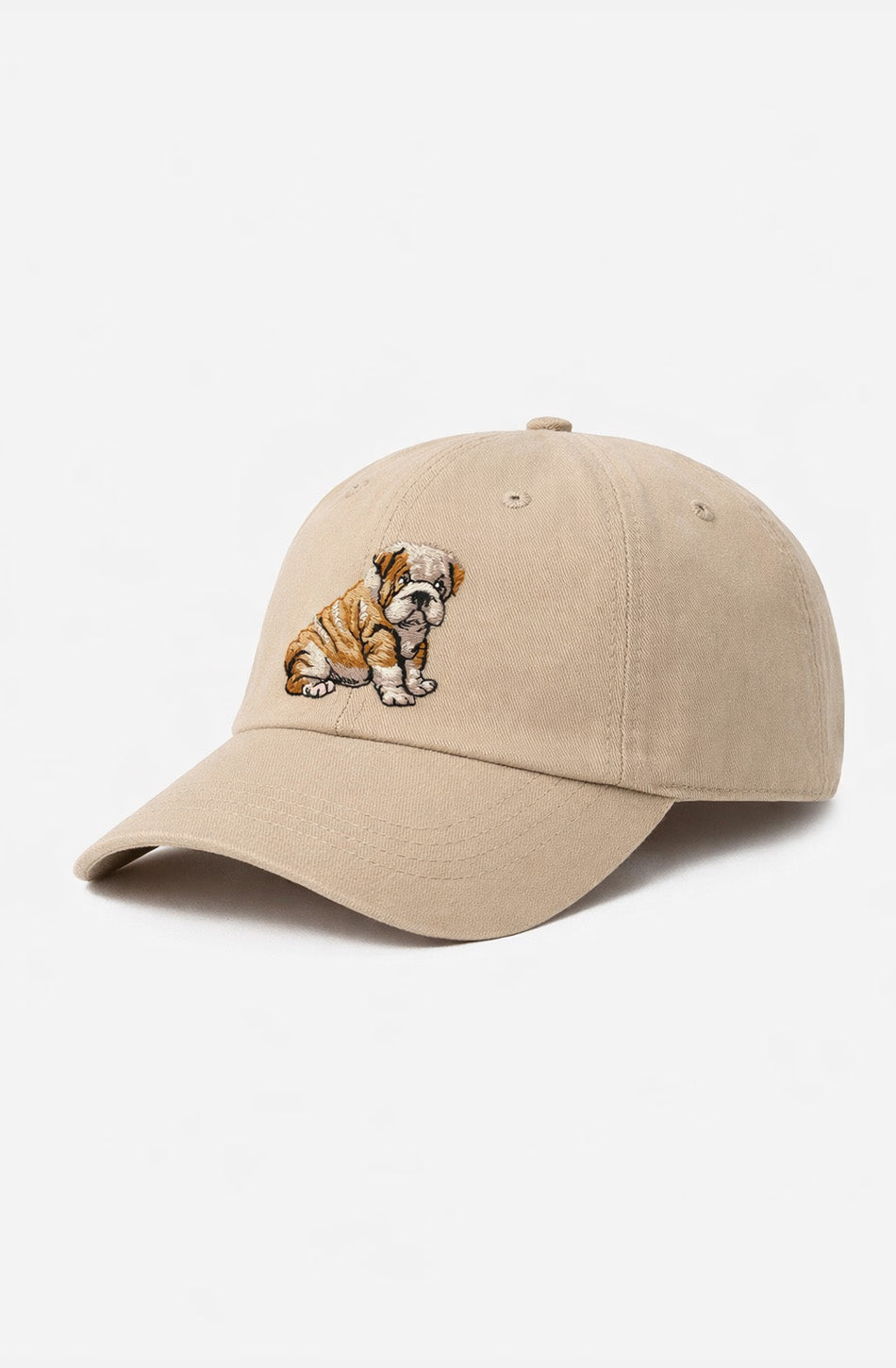 Beige Bulldog Cap