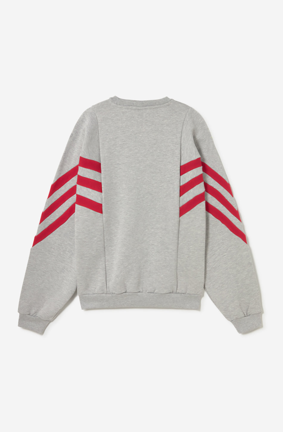 Parte trasera de sudadera Kaotiko Society Grey unisex con bandas rosas en las mangas Kaotiko BCN