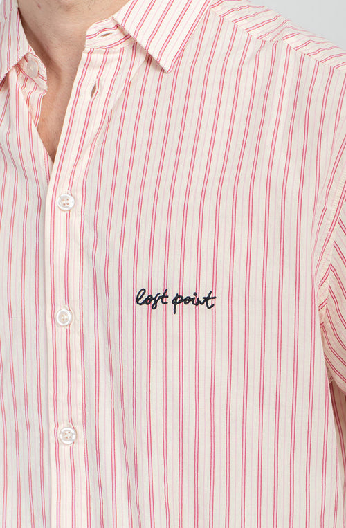 Camisa Lost Point Yvory/Garnet Stripes