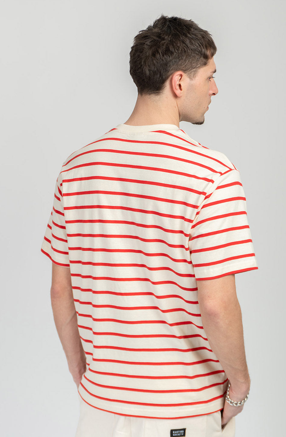 Coffee Culture Streifen Rot/Elfenbein T-Shirt