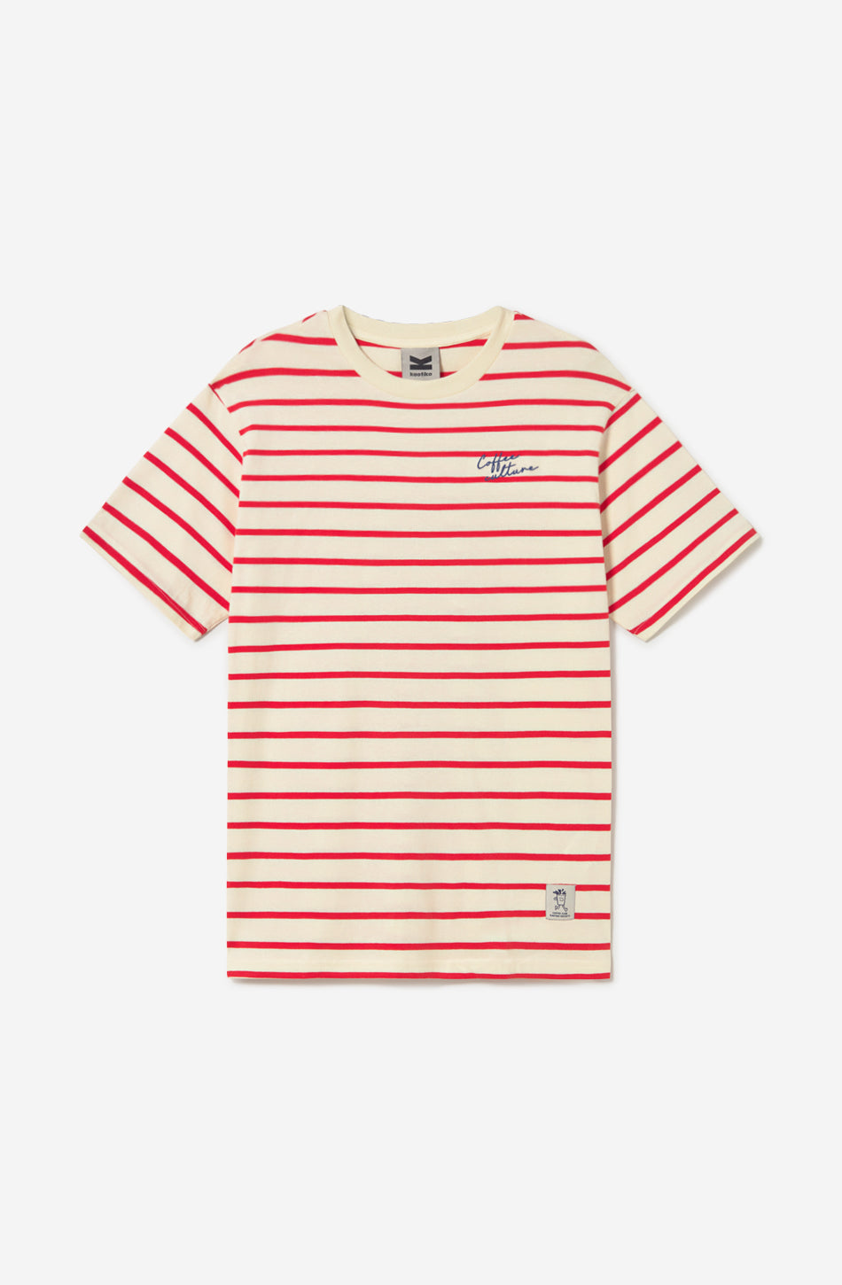 Coffee Culture Streifen Rot/Elfenbein T-Shirt