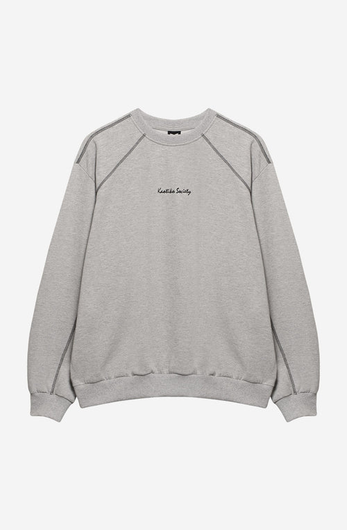 Kaotiko Society graues Sweatshirt mit Aufnähern