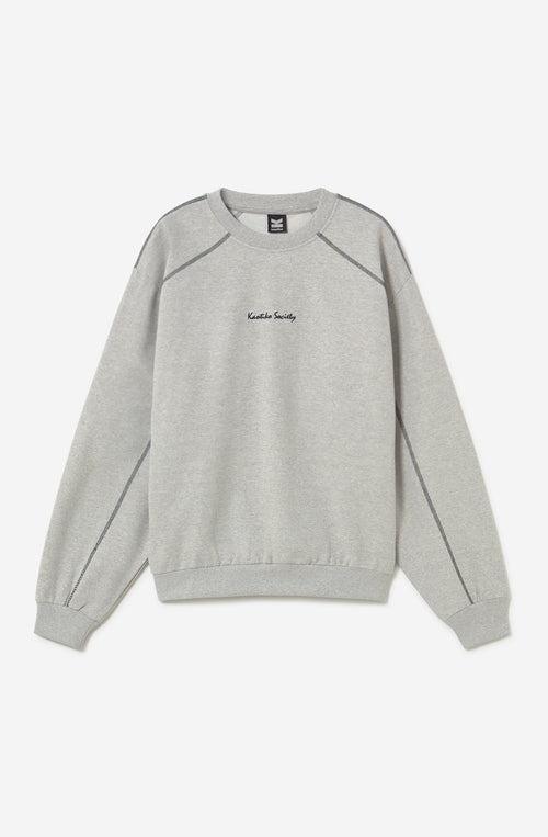Kaotiko Society graues Sweatshirt mit Aufnähern