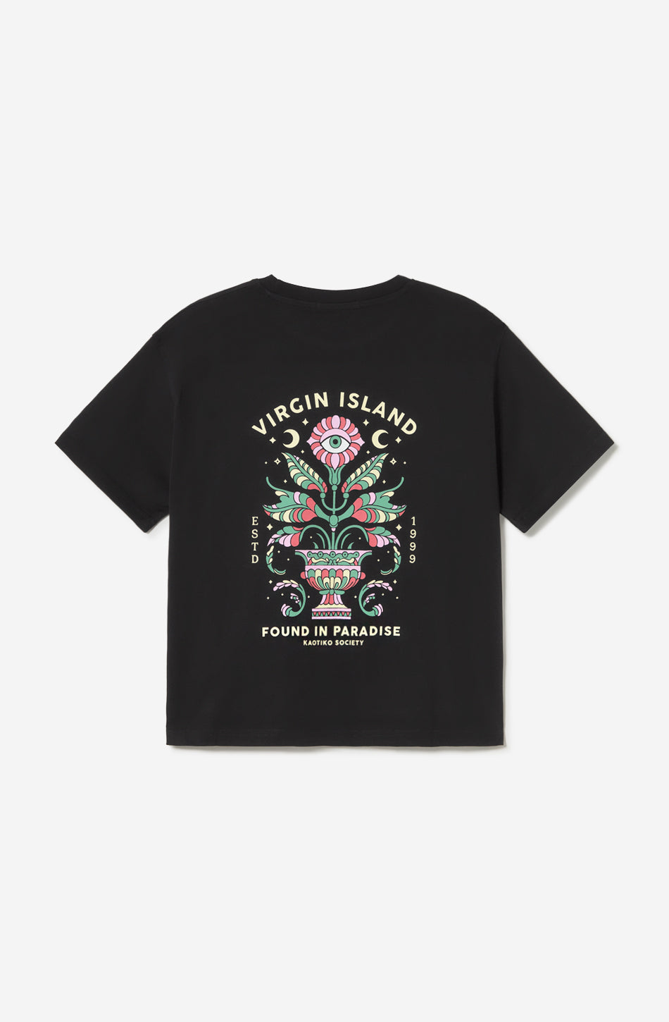 Schwarzes T-Shirt „Washed Found In Paradise“