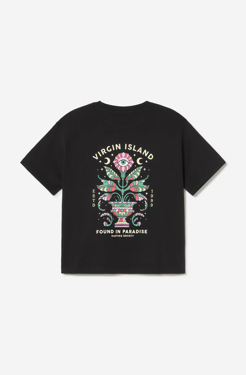 Camiseta Washed Found In Paradise Black