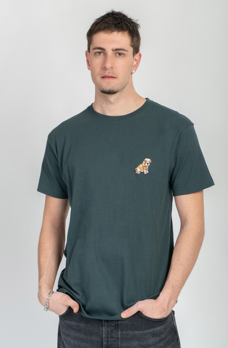 Bulldog Posy grünes T-Shirt