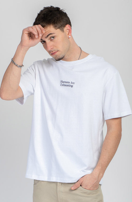 Camiseta Humans Are Exhausting Organic Cotton White