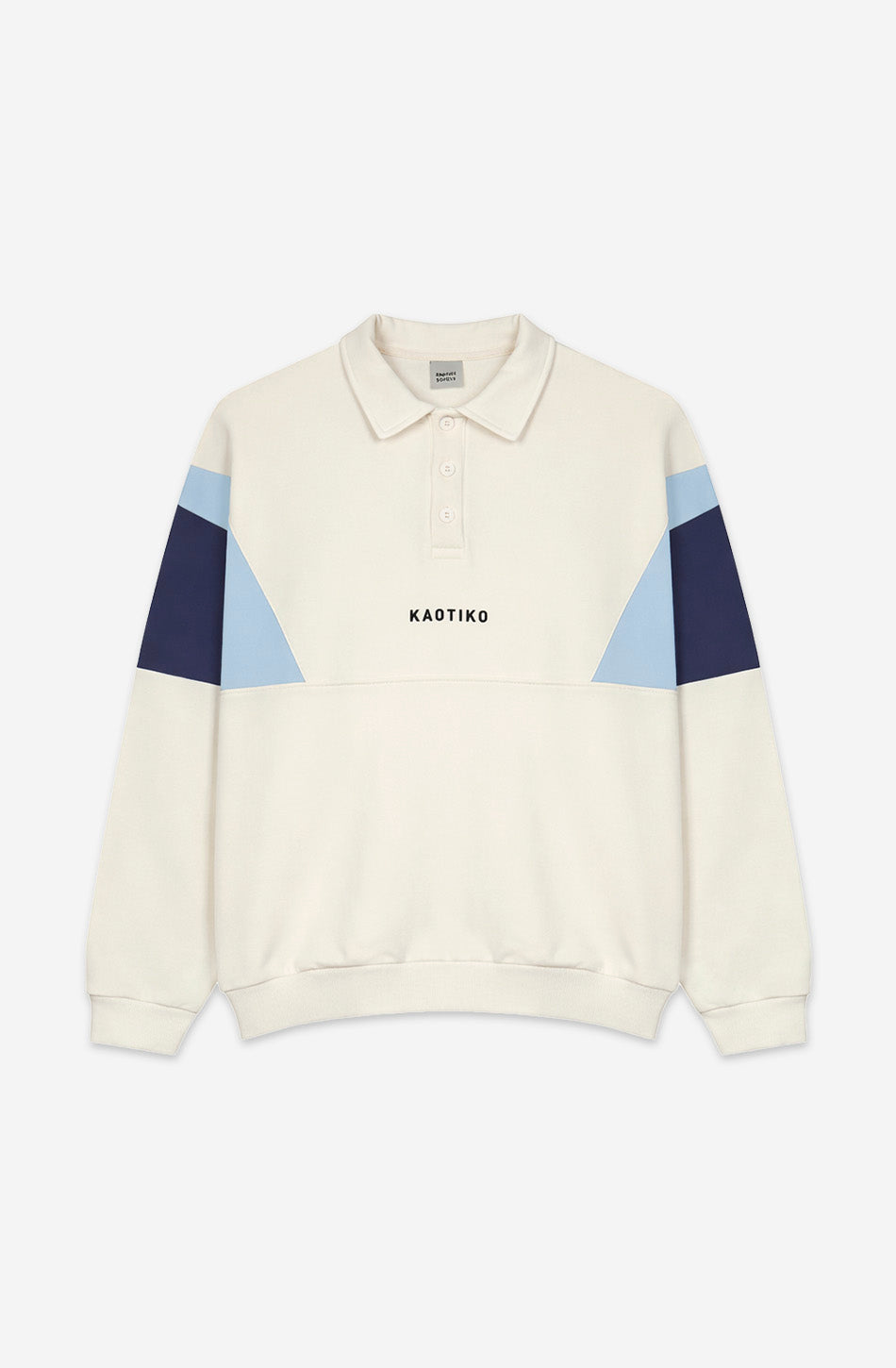 Harry Polo-Sweatshirt in Elfenbein/Marineblau/Himmelblau