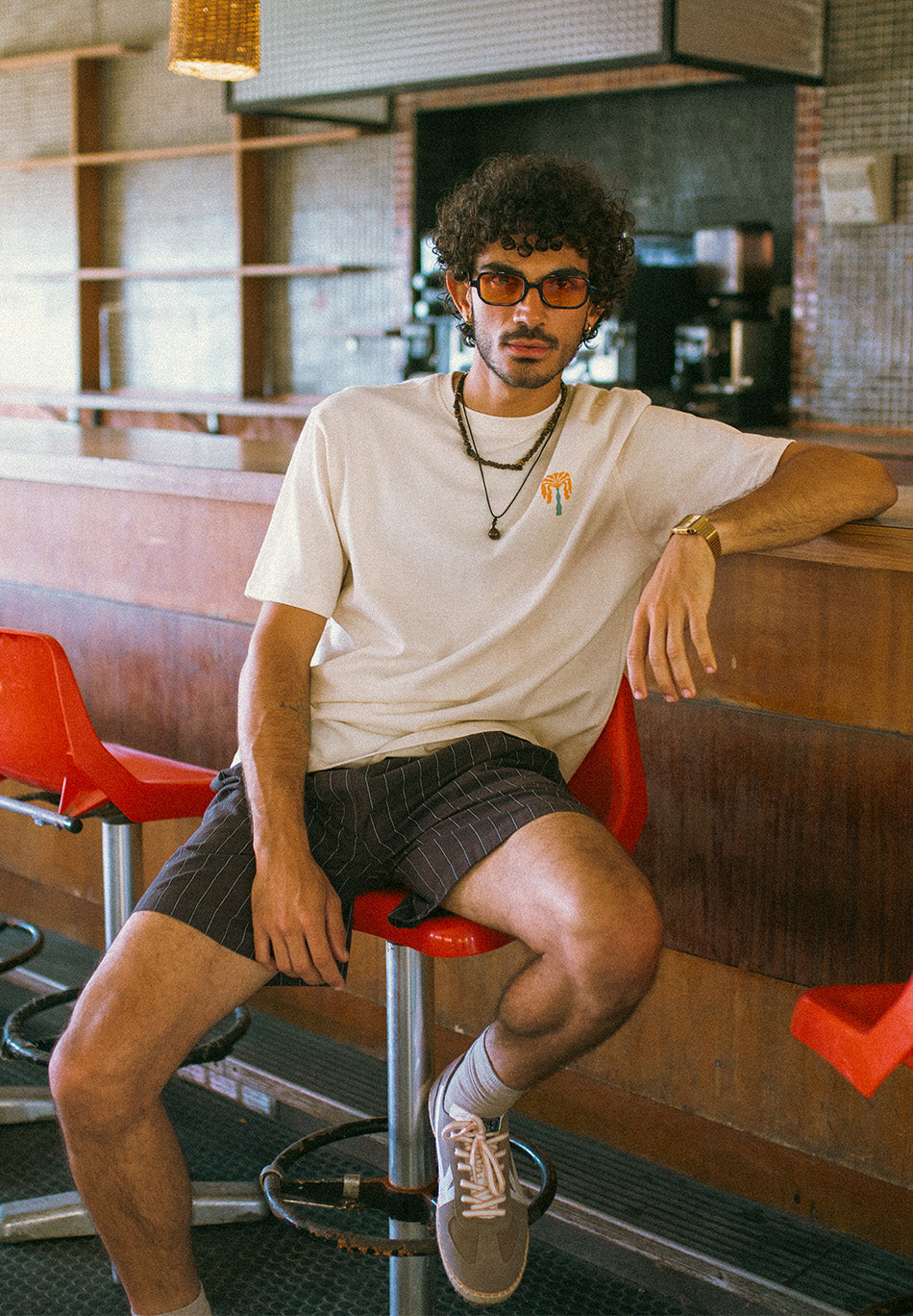 Paradise Bio-Baumwoll-T-Shirt in Elfenbein