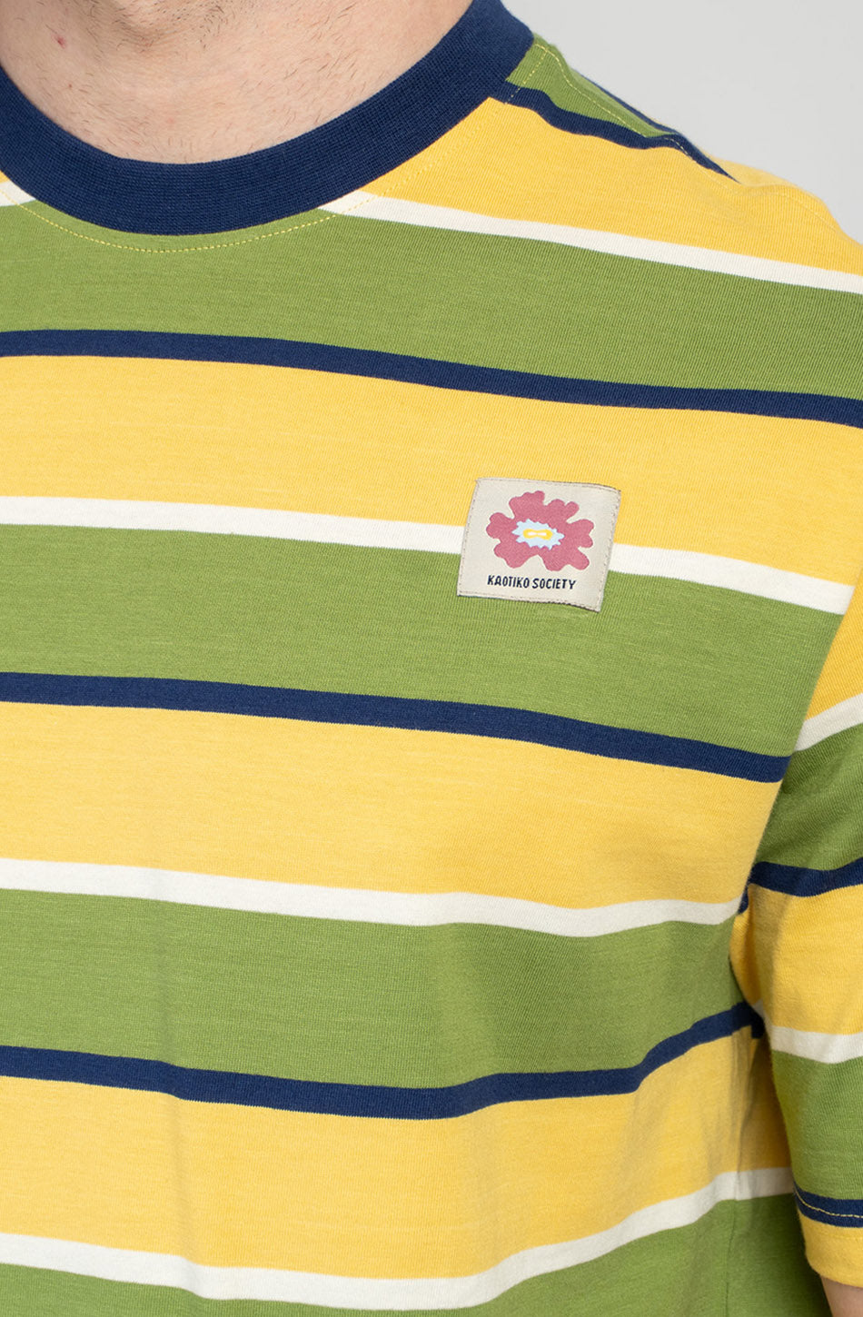 Gestreiftes Insel-T-Shirt in Gelb/Grün