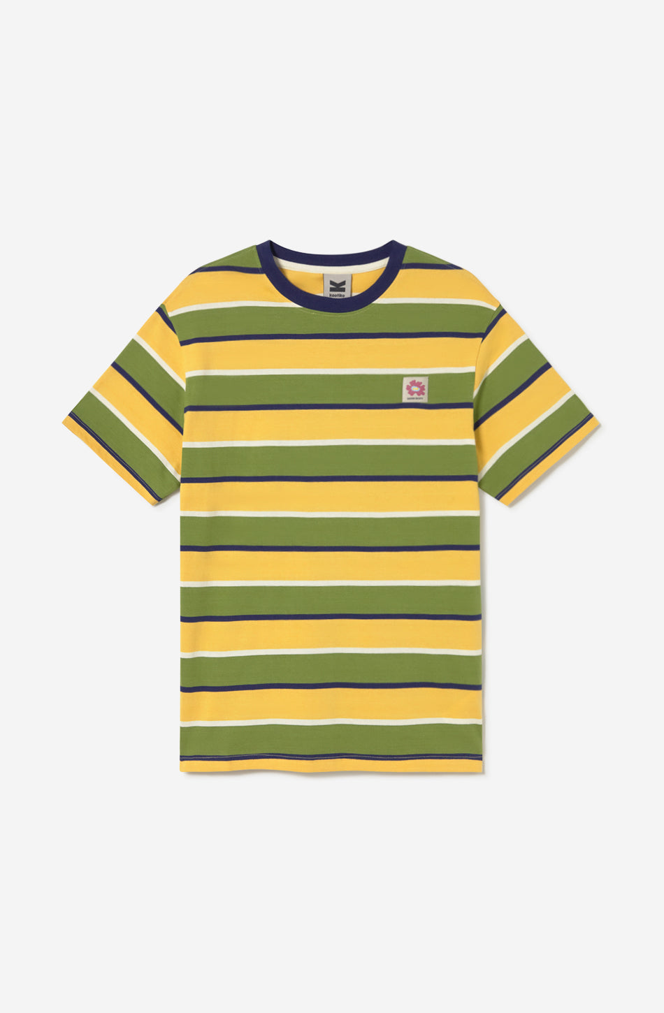 Gestreiftes Insel-T-Shirt in Gelb/Grün