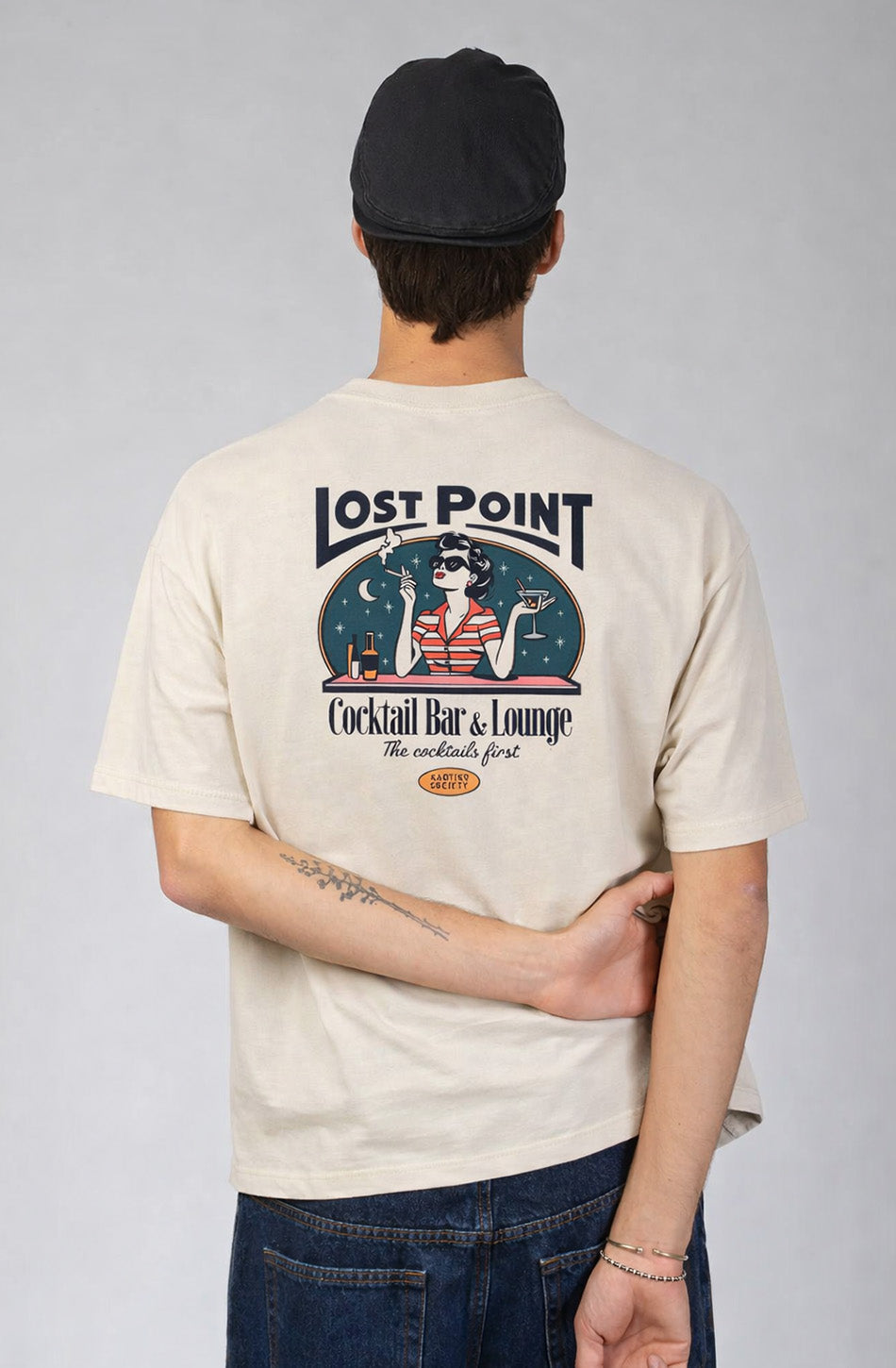 Lost Point Damen-T-Shirt aus Bio-Baumwolle, elfenbeinfarben