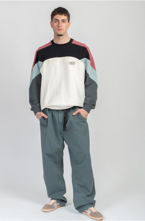 Dru/Elfenbein/Schwarz/Jade/Wolken-Sweatshirt