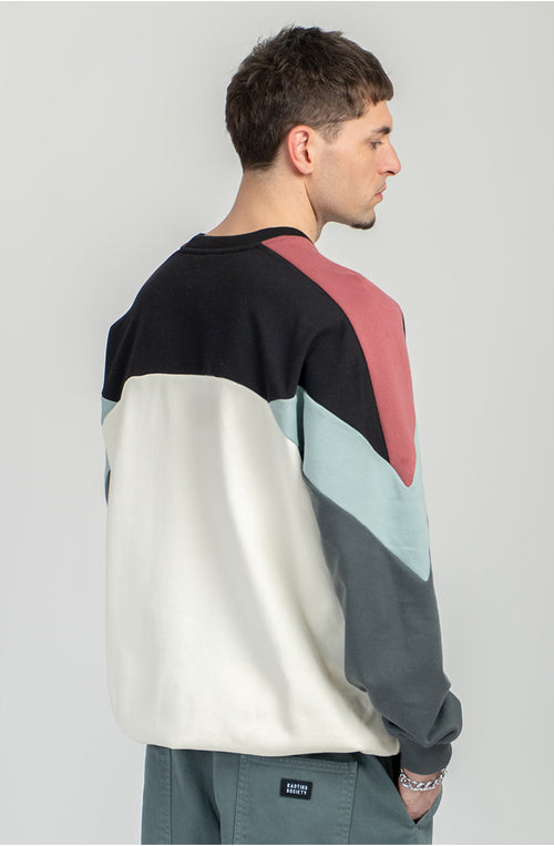 Dru/Elfenbein/Schwarz/Jade/Wolken-Sweatshirt