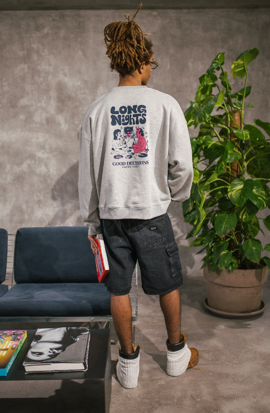 Graues Sweatshirt für lange Nächte