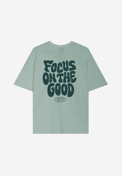 Camiseta Focus On The Good Cloud unisex con gráfico inspirador Kaotiko BCN