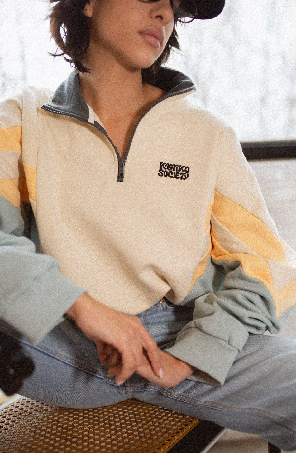 Clark Bone/Cloud Half-Zip Sweatshirt