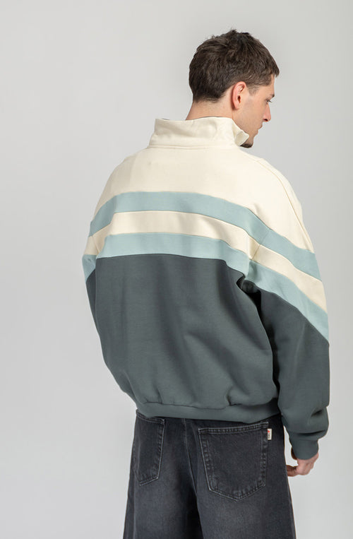 Clark Bone/Green Half-Zip Sweatshirt