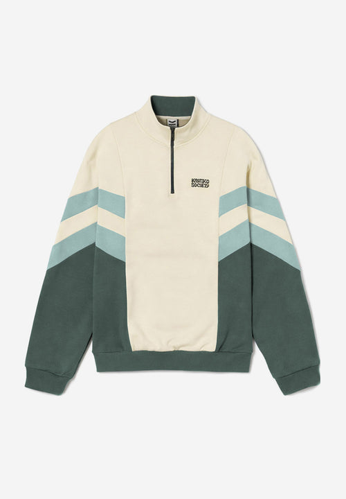 Clark Bone/Green Half-Zip Sweatshirt
