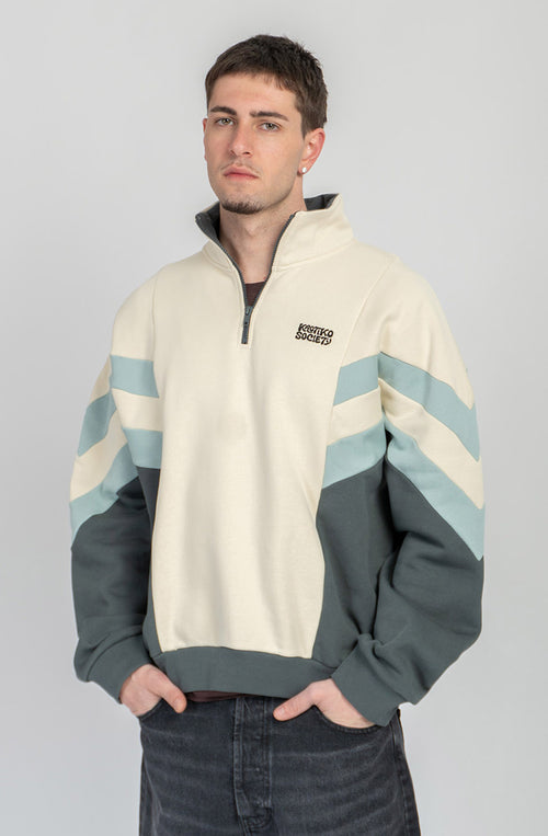 Clark Bone/Green Half-Zip Sweatshirt