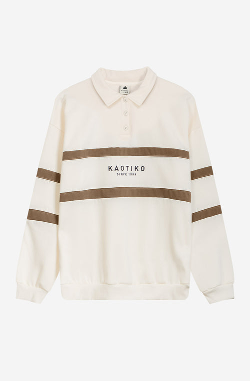 Berwin Polo-Sweatshirts Elfenbein/Kamel