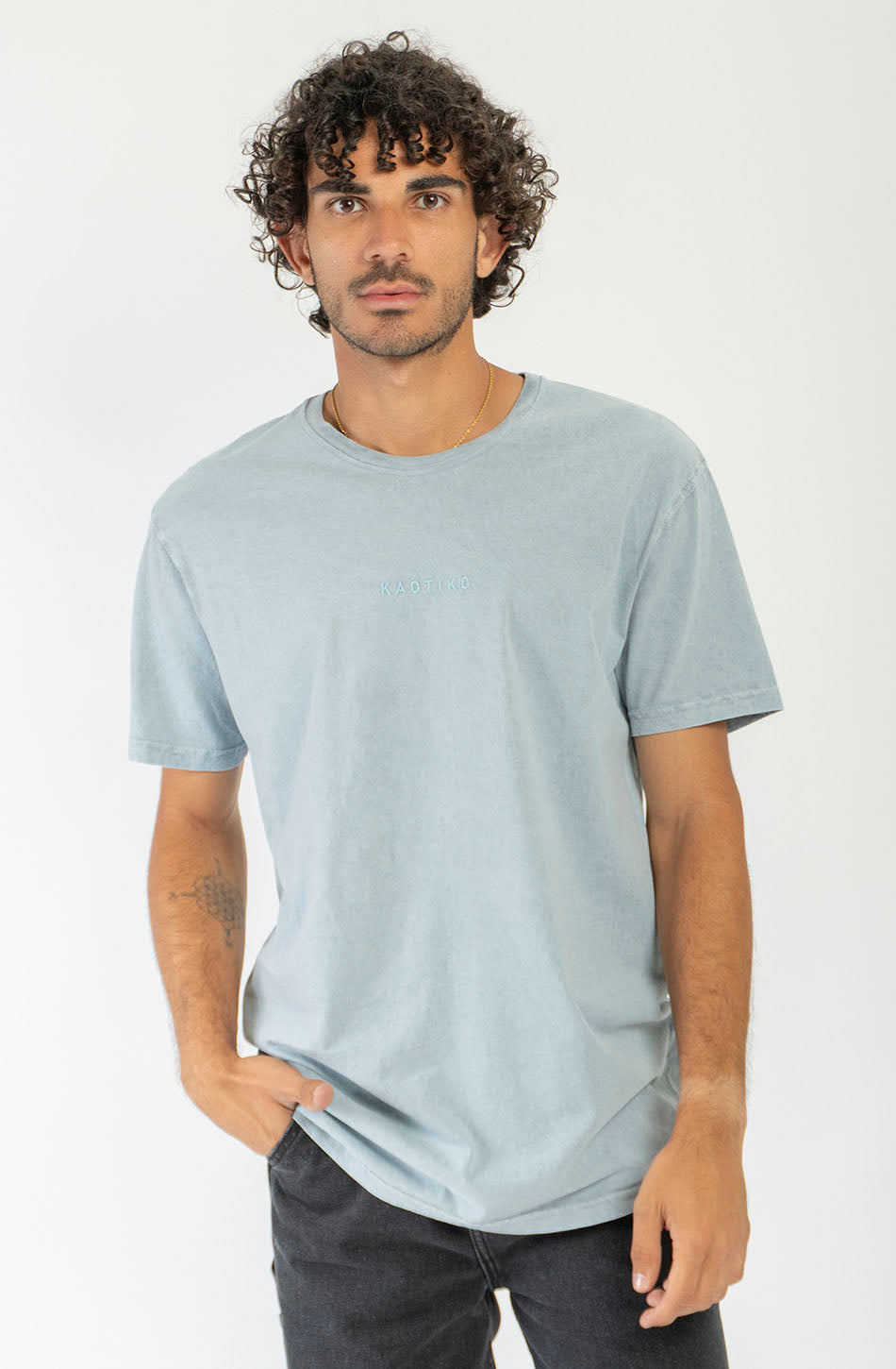 Basic Washed T-Shirts Steel