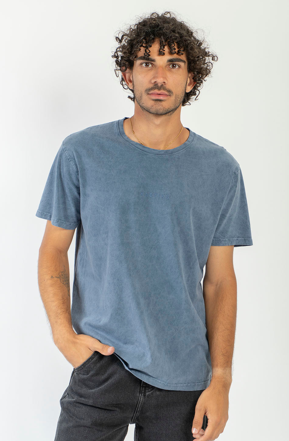 Basic Washed Indigo T-Shirt