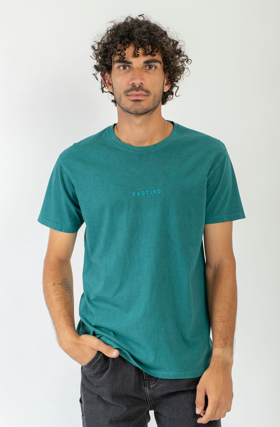 T-shirt Basic Washed Basil 