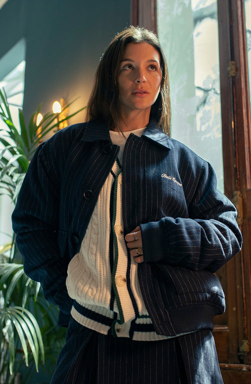 Striped Belle Epoque Jacket White / Navy