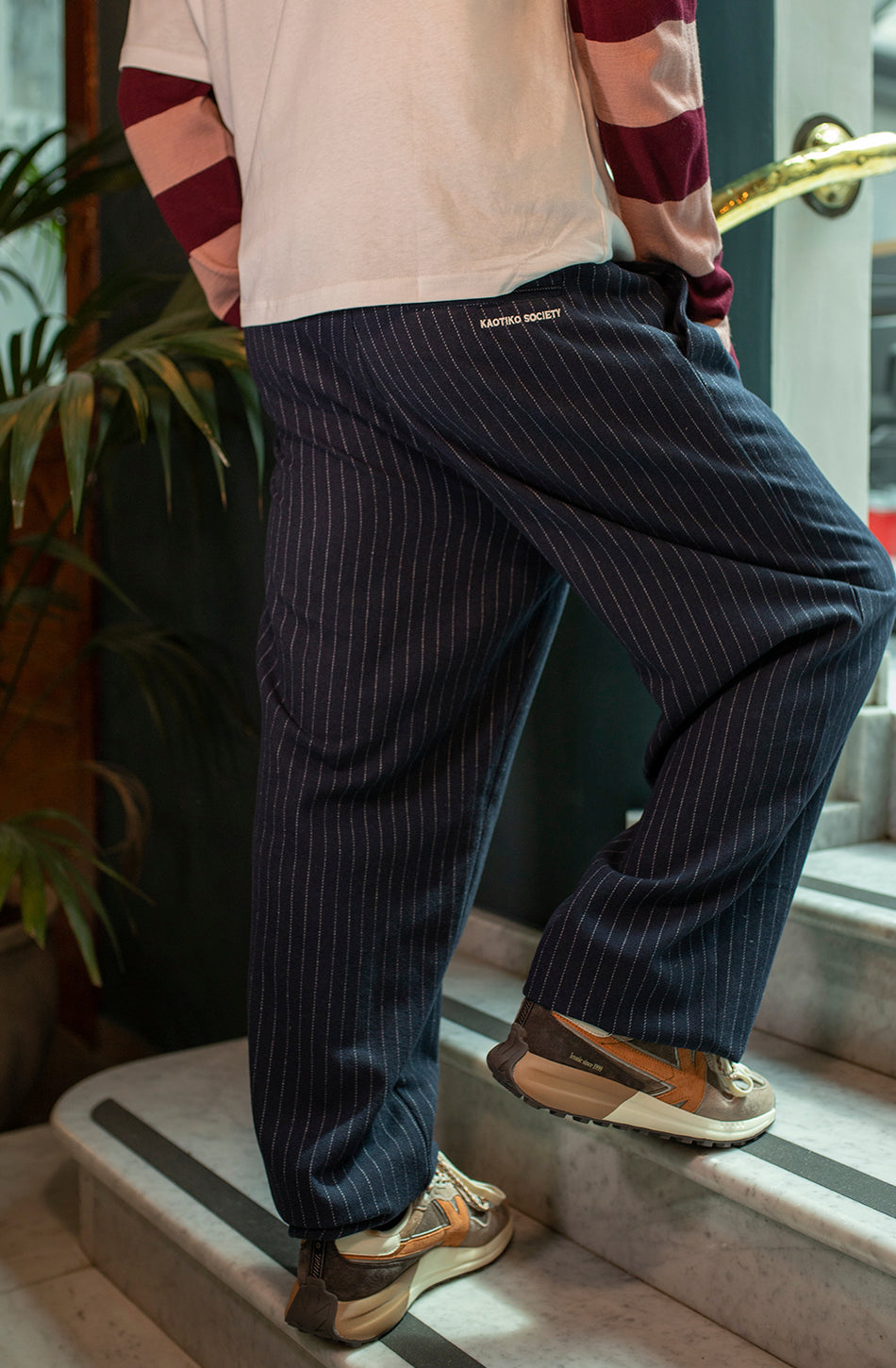 Stripes Belle Époque White / Navy Trousers