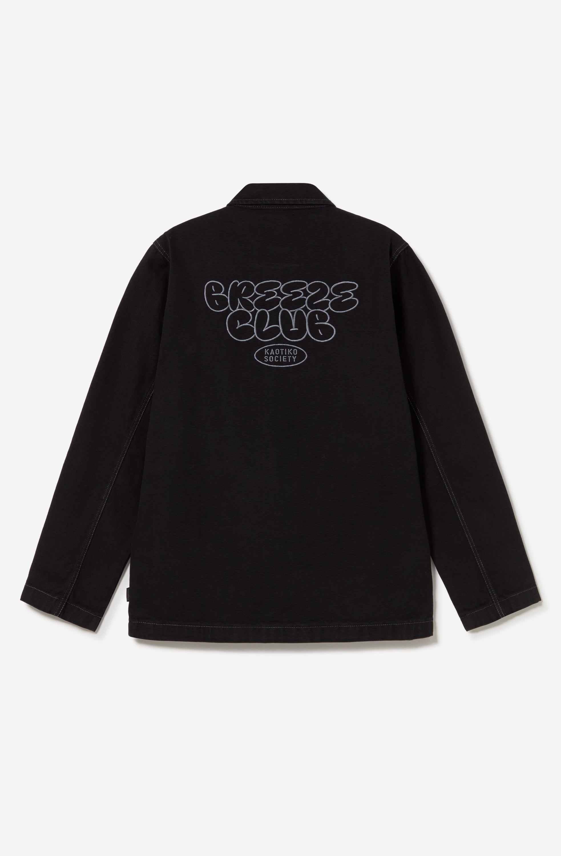 Veste Breeze Club Black Denim unisexe avec poches utilitaires et design streetwear signé Kaotiko BCN