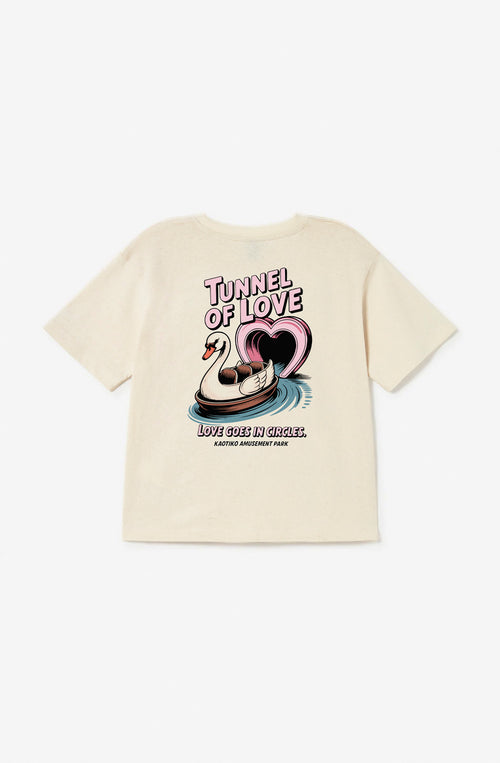 Camiseta Tunnel Of Love Ivory para mujer de algodón Kaotiko BCN