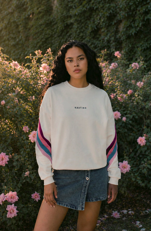 Walker Hoodie Ivoiry Orchid Wine Damen